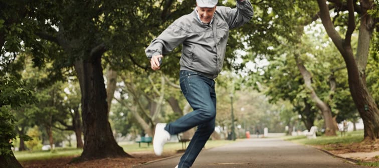 Man dancing outside