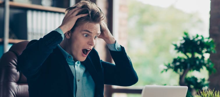 Man looking shocked
